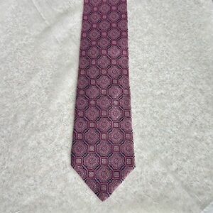 3/$20 💥 Hart Schaffer Marx‎ Silk Pink Geometric Print Neck Tie